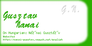 gusztav nanai business card